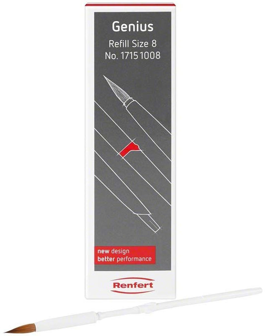 Genius Pinseleinsätze Refill Gr. 08 für präzise Dentalanwendungen.