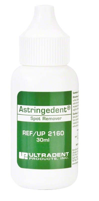 Astringedent® Spot Remover Flasche mit grünem Etikett, 30 ml.