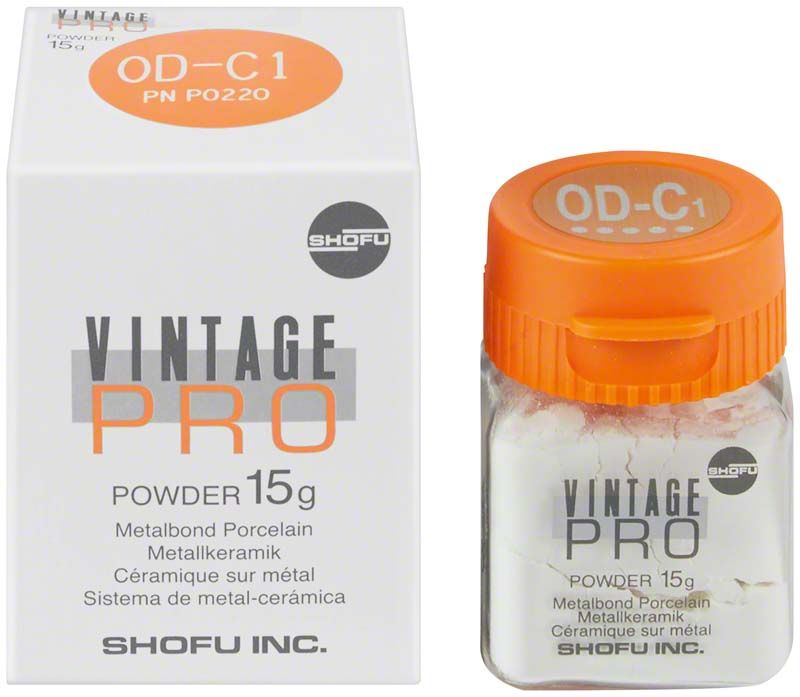 Dose und Verpackung von Vintage PRO Opaque Dentin 15g OD-C1.