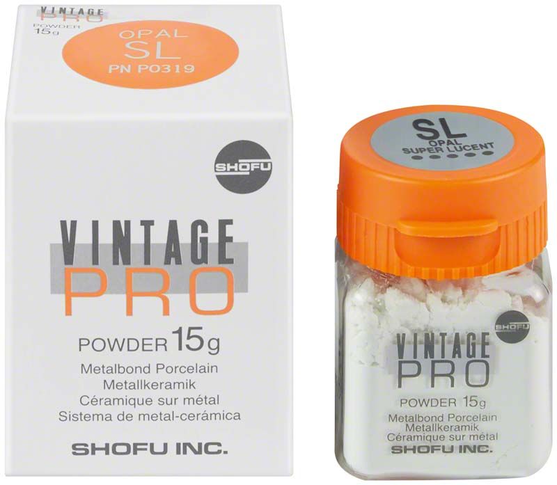 Vintage PRO Opal Effekt Pulver 15g mit Verpackung und Glasbehälter.