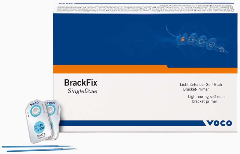 BrackFix® Primer SE Verpackung mit Einzelportionen und Applikatorstäbchen.