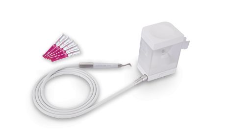 Varios Combi Pro Prophy Set mit Pulverstrahlgerät und Zubehörteilen.