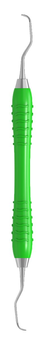 Grüne Colori Kürette GRACEY Standard Figur 5-6 mit metallischen Enden.