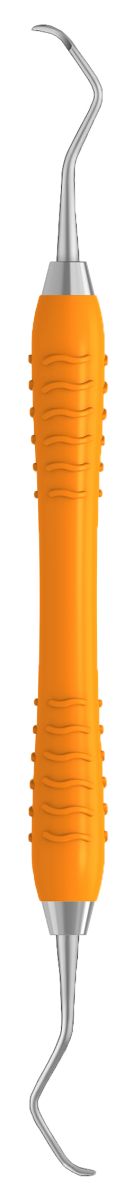 Orangefarbene Colori Universal Kürette Figur M23A mit ergonomischem Griff.
