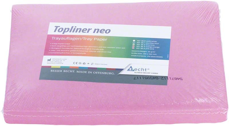 Topliner neo Trayauflagen in pinker Verpackung, 36 x 28 cm.