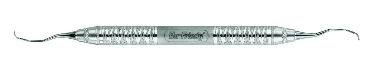 Kürette Gracey Nijmegen Figur 13/14 mit ergonomischem Griff und gebogenen Enden.