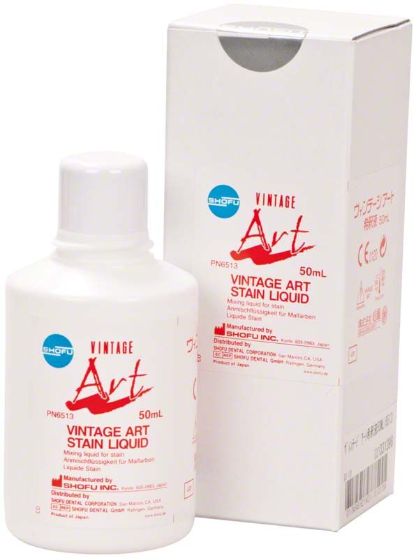 Flasche und Verpackung von VINTAGE Art Stain Liquid, 50 ml, mit rotem Aufdruck.