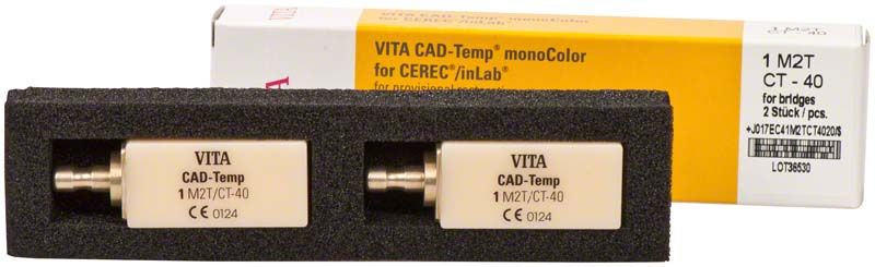 VITA CAD-Temp® monoColor CT-40 Blöcke in Originalverpackung für CEREC®/inLab®.