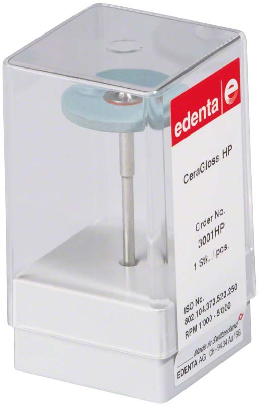 CeraGloss blau Scheibe dick HP in transparenter Verpackung.