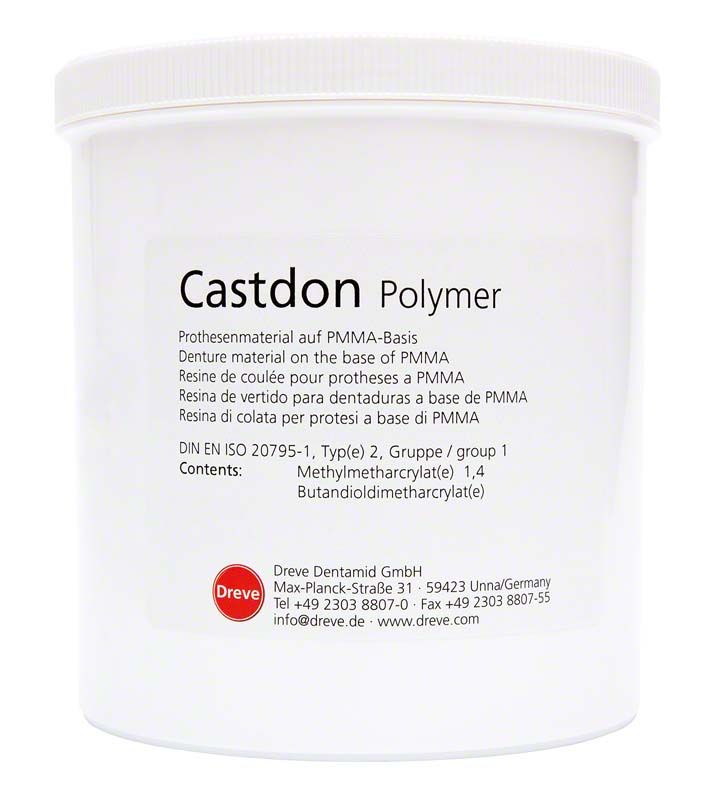 Castdon Pulver Rosa-opak 1,2 kg, Prothesenkunststoff-Behälter von Medic-Star.