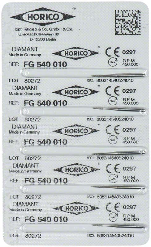 Verpackung von Diamant FG 540 010 mit CE-Kennzeichnung und Herstellerinformation.