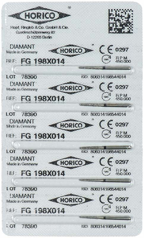 Verpackung von Diamant FG 198X 014 mit Herstellerinformationen.
