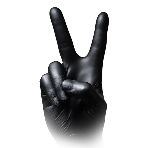 Black 300 Nitrilhandschuhe mit Überlänge, schwarz, puderfrei