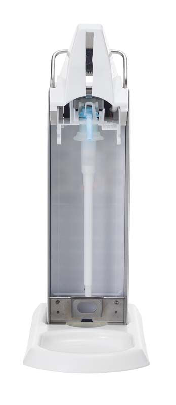 Einwegpumpe für Touchless T 1000 mit sichtbarem Innenmechanismus und blauen Akzenten.