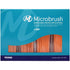Microbrush Plus Applikatoren 400er orange in blauer Verpackung mit Sichtfenster.