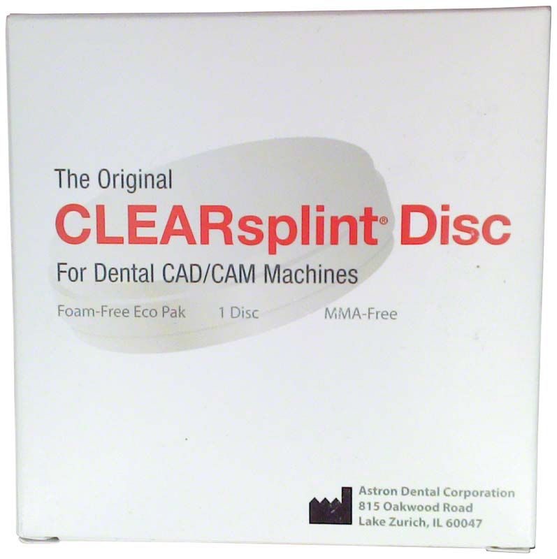 Verpackung der astron® CLEARsplint® Blank mit deutlicher Produktbeschriftung.