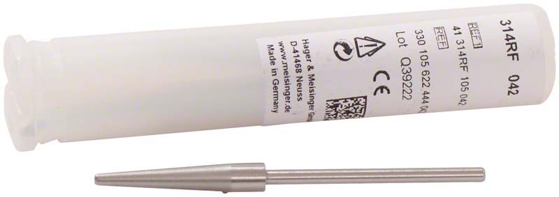 Mandrelle HL 314RF 042 mit Verpackung für dentaltechnische Schleifarbeiten.