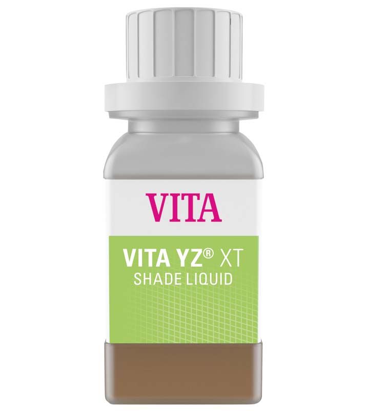 VITA YZ® XT SHADE LIQUID A1 in weißer Kunststoffflasche mit grünem Etikett.
