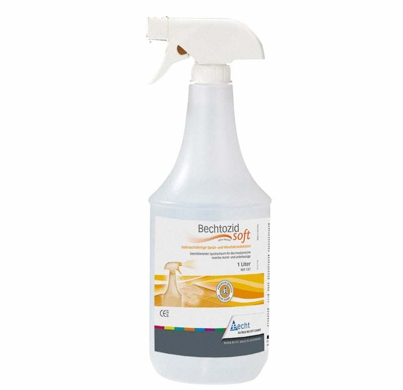 Bechtozid soft 1 Liter Desinfektionsmittel in Sprühflasche mit Etikett.