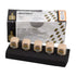 Initial™ LiSi Block CEREC 14 LT A3 mit Verpackung und fünf Blöcken auf Halterung.