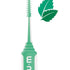 GUM® SOFT-PICKS® COMFORT FLEX Mint mit grünem Griff und Minzblatt-Symbol.