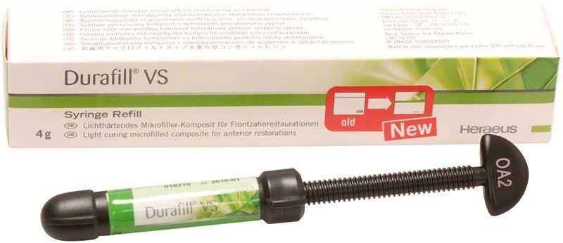 Lichthärtendes Mikrofüller-Komposit Durafill VS Spritze OA2 für Zahnrestaurationen.