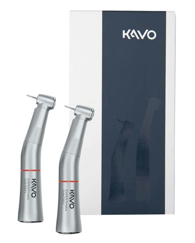 EXPERTmatic™ LUX Duo-Pack Typ E25 L rot Winkelstück vor Verpackung.