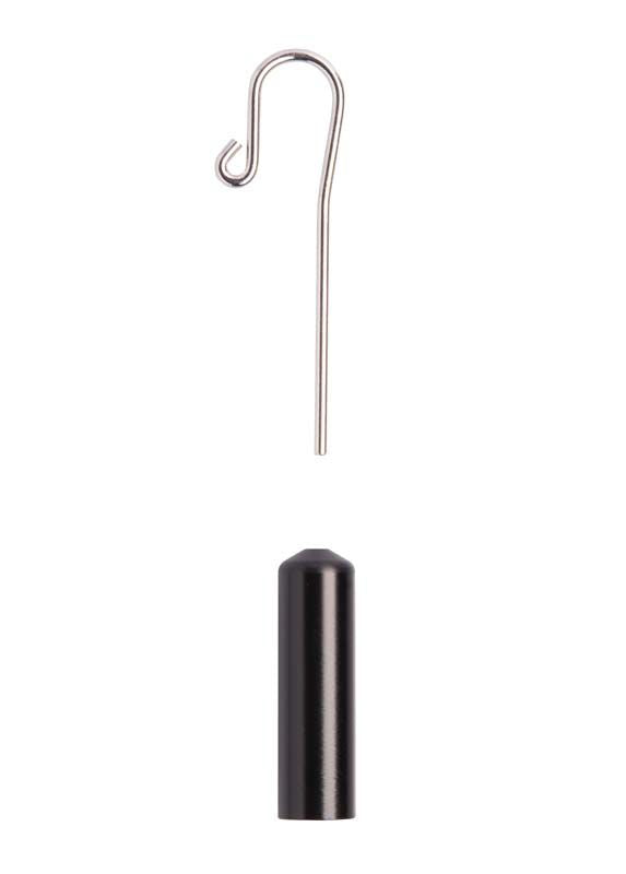 Endomotor Apex-Kabel-Set mit Metallhaken und schwarzer Kappe.
