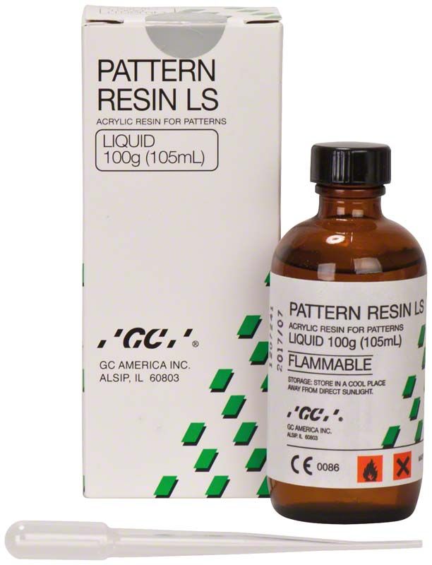 PATTERN RESIN LS Flüssigkeit 105ml mit Verpackung und Pipette.