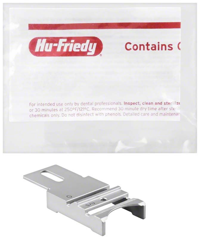 Silberne Sidekick® Führungsplatte vor weißem Hintergrund mit Verpackung.