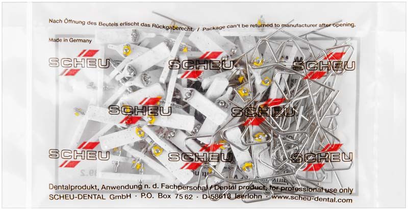 Verpackung mit VECTOR® Standard-Dehnschrauben Typ 50, sichtbar durch transparentes Plastik.