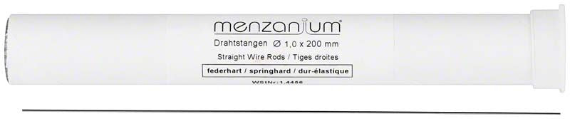 Menzanium® Drahtstangen federhart, 1,0 x 200 mm, in weißer Verpackung.