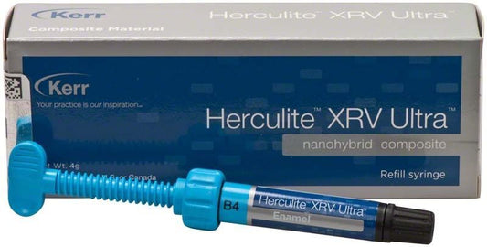 Herculite XRV Ultra Enamel Spritze B4 vor Verpackung.