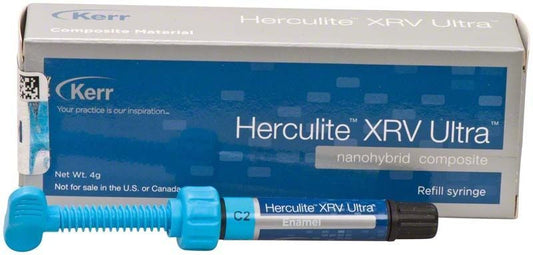 Herculite XRV Ultra Enamel Spritze C2 vor Verpackung.