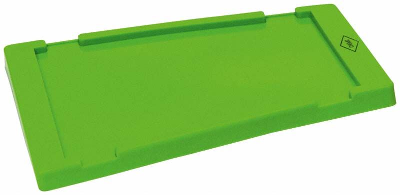 Grüner Labor-Container Deckel Größe 2 aus Kunststoff.