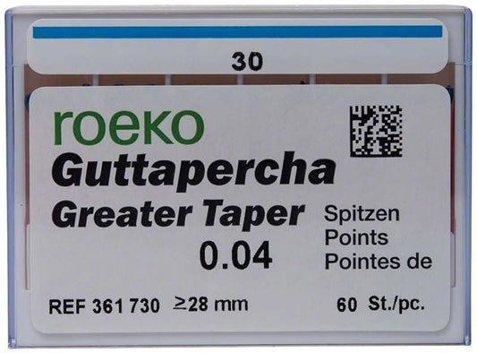 Image of ROEKO Greater Taper Guttapercha-Spitzen 4% Gr. 030 blau