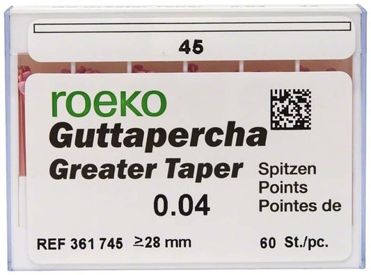 Image of ROEKO Greater Taper Guttapercha-Spitzen 4% Gr. 045 weiß