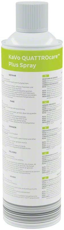 KaVo QUATTROcare™ plus Spray 500ml Dose mit grünem Etikett.
