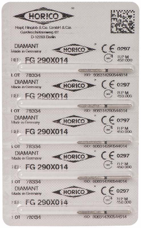 Verpackung von Diamant FG 290X 014 mit CE-Kennzeichnung und QR-Code.