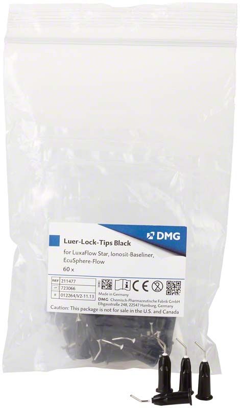 Luer-Lock-Tips Black Einwegkanülen für präzise dentale Anwendungen.