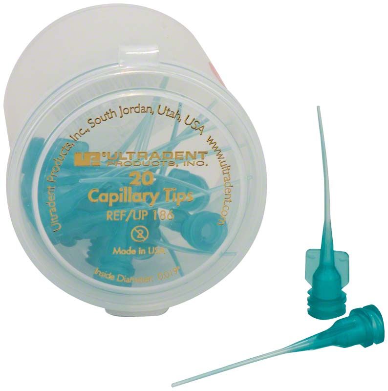 Capillary Tips türkis 20er von Ultradent für Wurzelkanäle.