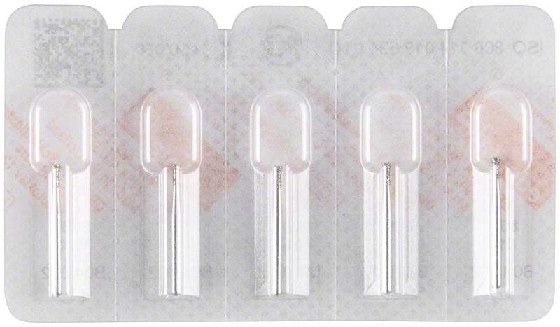 Verpackung mit vier Diamant FG 806 014 Schleifkörpern in Blisterpackung.