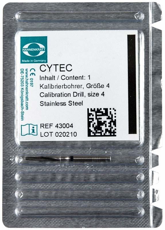 Cytec Kalibrierbohrer 2,2mm schwarz in Kunststoffverpackung mit Etikett und QR-Code.