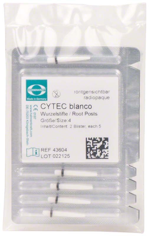 Zahnmedizinische Cytec blanco Stifte Ø 2,2mm mit schwarzem Ring im Blister.
