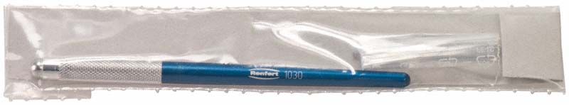 Universalinstrument Set mit blauer Griff und auswechselbarer Klinge in Verpackung.