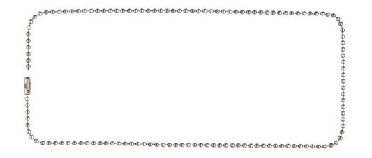 Kette mit Klemmverschluss für Silikon-Mundkeile auf weißem Hintergrund.