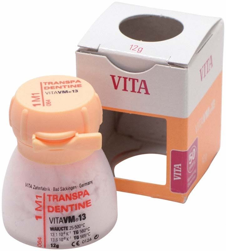 Transpa Dentin VM13 3D, 12g, mit geöffneter Verpackung.