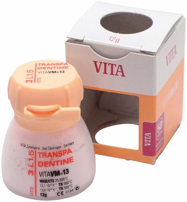 VM13 3D Transpa Dentin 12g Zahnpulver mit Verpackung.