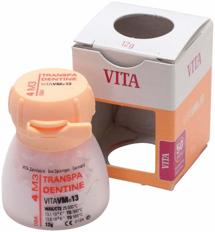Transpa Dentin VM13 4M3, 12g Dose mit Verpackung.