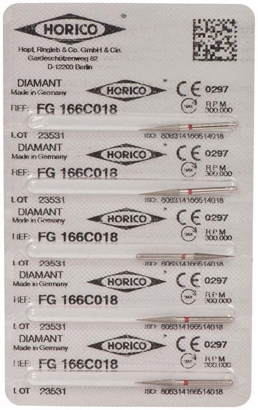 Verpackung von Diamant FG 166C 018 mit fünf Einheiten.